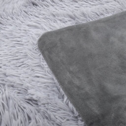 Living And Home Grey Coral Fleece Warm Plush Soft Fluffy Shaggy Bedding Sheet Throw Blanket 130X160 Cm - thumbnail 2