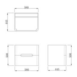 Affine 600mm Bathroom Drawer Vanity Unit Basin Sink Cabinet Wall Hung Soft Close White - thumbnail 4