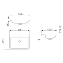 Affine 600mm Bathroom Drawer Vanity Unit Basin Sink Cabinet Wall Hung Soft Close White - thumbnail 5