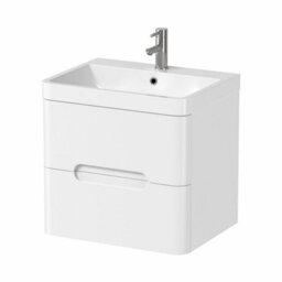 Affine 600mm Bathroom Drawer Vanity Unit Basin Sink Cabinet Wall Hung Soft Close White - thumbnail 3