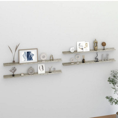 Vidaxl Wall Shelves 4 Pcs Concrete Grey 115X9X3 Cm - image 1