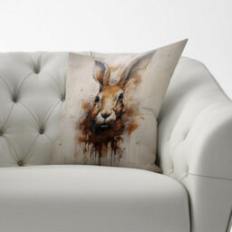 Warren Reed Designer Watercolour Hare Face Cushions 60Cm X 60Cm - thumbnail 2