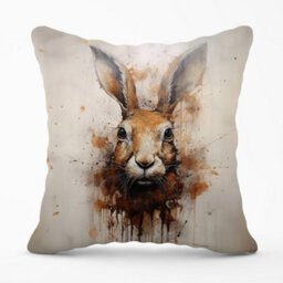 Warren Reed Designer Watercolour Hare Face Cushions 60Cm X 60Cm - thumbnail 1