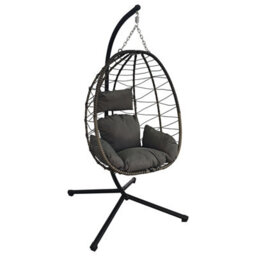 Birchtree Single Hanging Egg Chair W/ Stand Garden Swing Hammock Chair Patio Pe Rattan - thumbnail 7