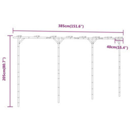 Pergola Bamboo For Garden, Patio Or Terrace 385X40X205 Cm - thumbnail 7