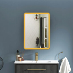 Royal Bathrooms Avenza 500 X 700mm Brushed Brass Frontlit Led Cabinet Illuminated Bathroom Mirror With Demister Pad & Touch Sensor - thumbnail 2