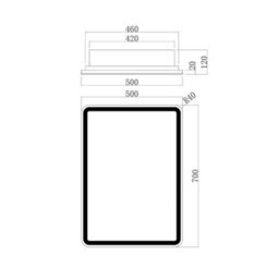 Royal Bathrooms Avenza 500 X 700mm Brushed Brass Frontlit Led Cabinet Illuminated Bathroom Mirror With Demister Pad & Touch Sensor - thumbnail 6