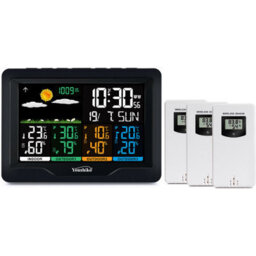 Youshiko Yc9443 With 3 Outdoor Wireless Sensors Weather Station, Radio Controlled  (Official Uk Version)