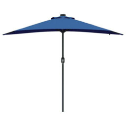 Berkfield Modern Garden Parasol With Led Strip Lights Blue Fabric - thumbnail 5