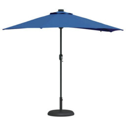 Berkfield Modern Garden Parasol With Led Strip Lights Blue Fabric - thumbnail 3