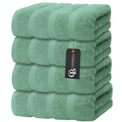 Casabella Premium Quality 4 Seafoam Hand Towels 100% Combed Cotton 650 Gsm Quick Dry Hand Towels Set 50X90 Cm - image 1