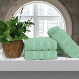 Casabella Premium Quality 4 Seafoam Hand Towels 100% Combed Cotton 650 Gsm Quick Dry Hand Towels Set 50X90 Cm - thumbnail 4