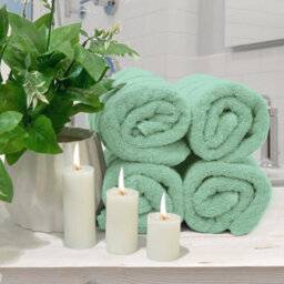 Casabella Premium Quality 4 Seafoam Hand Towels 100% Combed Cotton 650 Gsm Quick Dry Hand Towels Set 50X90 Cm - thumbnail 6