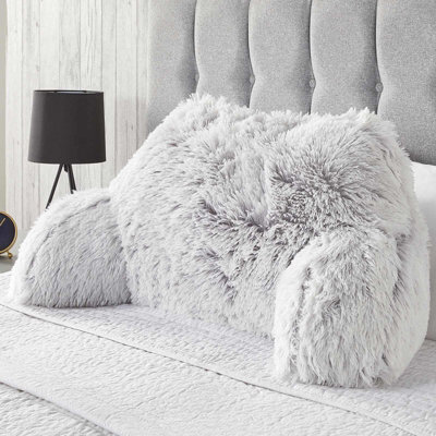 Fluffy Fleece Reading Cushion Pillow With Arms Lumbar Chair Support - image 1
