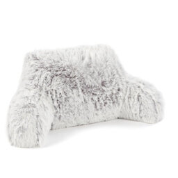 Fluffy Fleece Reading Cushion Pillow With Arms Lumbar Chair Support - thumbnail 5
