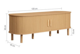 Birlea Axel Fluted Small Tv Unit Oak Cabinet - thumbnail 9