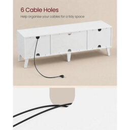 Contemporary Tv Unit With Tapered Legs And Adjustable Shelves - thumbnail 4