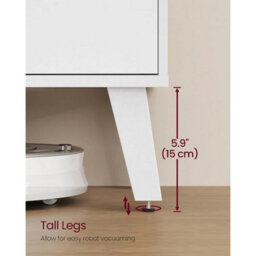 Contemporary Tv Unit With Tapered Legs And Adjustable Shelves - thumbnail 5