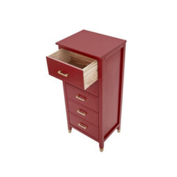 Palazzi 5 Drawer Narrow Chest Of Drawers Red - thumbnail 5
