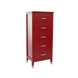 Palazzi 5 Drawer Narrow Chest Of Drawers Red - thumbnail 4