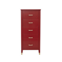 Palazzi 5 Drawer Narrow Chest Of Drawers Red - thumbnail 3