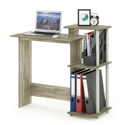 Walplus Furinno Efficient Home Laptop Notebook Computer Desk, Sonoma Oak/white - image 1