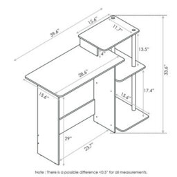 Walplus Furinno Efficient Home Laptop Notebook Computer Desk, Sonoma Oak/white - thumbnail 7