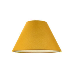 Happy Homewares Traditional 8 Inch Mustard Ochre Cotton Fabric Coolie Lamp Shade