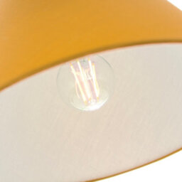 Happy Homewares Traditional 8 Inch Mustard Ochre Cotton Fabric Coolie Lamp Shade - thumbnail 3