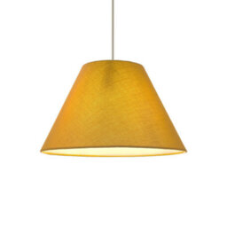 Happy Homewares Traditional 8 Inch Mustard Ochre Cotton Fabric Coolie Lamp Shade - thumbnail 2