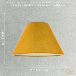 Happy Homewares Traditional 8 Inch Mustard Ochre Cotton Fabric Coolie Lamp Shade - thumbnail 6