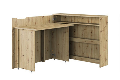 Arte Work Concept Convertible Hidden Desk Left In Oak Artisan - Natural Look Foldaway Home Office - image 1