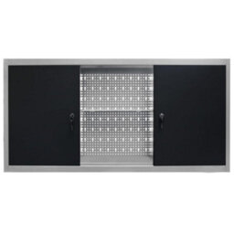 Walplus Wall Mounted Tool Cabinet Industrial Style Metal Grey And Black - thumbnail 3