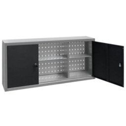 Walplus Wall Mounted Tool Cabinet Industrial Style Metal Grey And Black - thumbnail 4