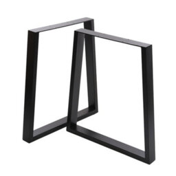 Darphe Black Trapezoidal Metal Furniture Legs For Tables And Home Diy Projects, 2 Pieces, 81Cm Width X 71Cm Height - thumbnail 1