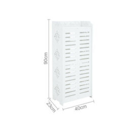 5 Tier Shoes Storage Cabinet White Door Organiser Shelf Rack - thumbnail 2