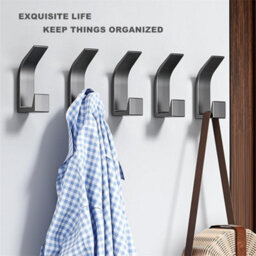 5 Pack Wall Hooks With Invisible Screws For Hanging Coats, Scarves And Handbags (White) - thumbnail 9