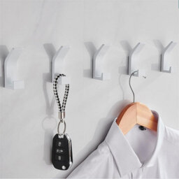 5 Pack Wall Hooks With Invisible Screws For Hanging Coats, Scarves And Handbags (White) - thumbnail 7