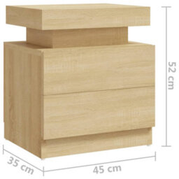 Berkfield Bedside Cabinet Sonoma Oak 45X35X52 Cm Engineered Wood - thumbnail 7