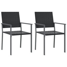 Berkfield 3 Piece Garden Dining Set Poly Rattan And Steel - thumbnail 4