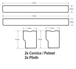 Wtc White Gloss Vogue Lacquered Finish Cornice/pelmet & Plinth Pack (2 Lengths Plinth, 2X Mod Square Cor/pel) - thumbnail 1