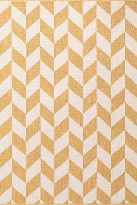 The Rugs Ted Baker Terrick Reversible Indoor Outdoor Rug Chevron Design In Yellow - image 1