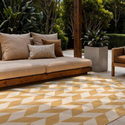 The Rugs Ted Baker Terrick Reversible Indoor Outdoor Rug Chevron Design In Yellow - thumbnail 5