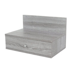 Core Products Pair Of Kelly Grey Oak Effect Wall-Mounted Bedside Cabinets With Drawer - Modern Floating Bedside Tables - thumbnail 2