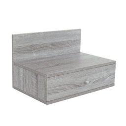 Core Products Pair Of Kelly Grey Oak Effect Wall-Mounted Bedside Cabinets With Drawer - Modern Floating Bedside Tables - thumbnail 4