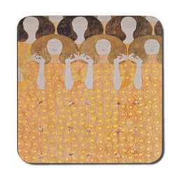 Benjamin Tate Design Artisan Golden Waves Placemat And Coaster Set With Wood Backing Limited Edition Exclusive - thumbnail 3