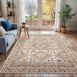 Livabliss Ankara-Vintage Pink Grey Traditional Boho Living Dining Bedroom Rug 160 X 213 Cm Easy Care, Non Shedding - thumbnail 2
