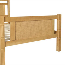 Abrihome 3Ft Single Wooden Bed (90X190Cm) In Natural Wood Finish With Rattan Accents - thumbnail 6
