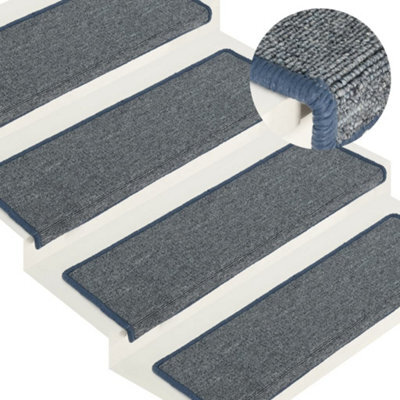 Berkfield Carpet Stair Treads 15 Pcs 65X25 Cm Purple And Blue - image 1