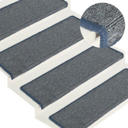Berkfield Carpet Stair Treads 15 Pcs 65X25 Cm Purple And Blue - thumbnail 1